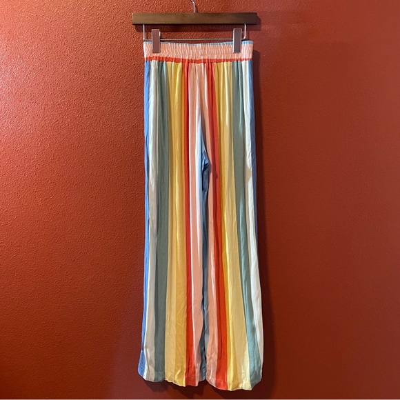 Reformation Pants - Reformation Women’s Ascher Colorful Rainbow Starburst Striped Crepe Pants